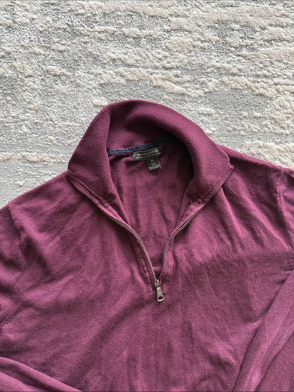 Banana Republic Men's Zip-Neck Sweater in Plum